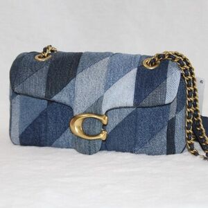 NWT COACH Tabby Shoulder Bag 20 with Patchwork Quilting Denim Purse